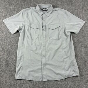 Helikon-Tex Defender Mk2 Shirt Mens Large Gray Short Sleeve Button Up Tactical